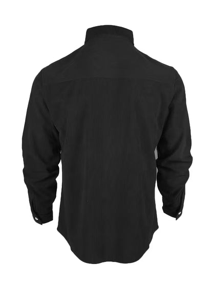 Camisa El Estanciero · Pana Canalada con Paneles de Cuero